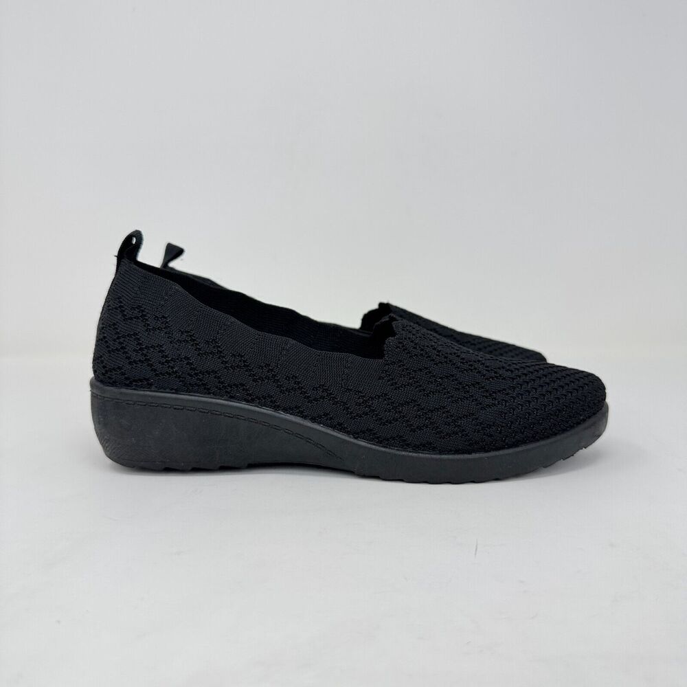 US Sport Comfort Black Comfort Casual Slip On Wedge Shoes Women's Size 8